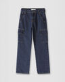 Jeans Straight Cargo Gris,AZUL MARINO